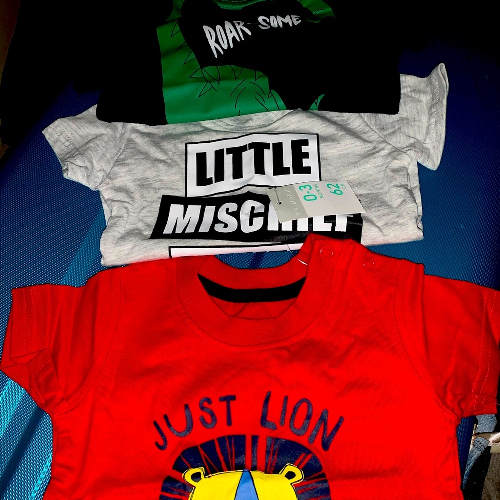 Lot of 3 BNWT Baby Boy 0-3 months t-shirts!